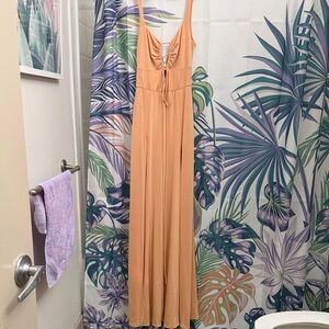 Lucy in the Sky Ruched Peach Dress